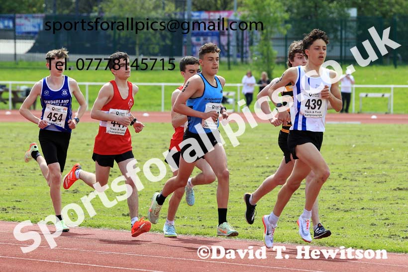 Mens Under-17s 3000 metres, 2023 North Eastern Track and Field Champs., Middlesbrough Sports Village, Middlesbrough. Photo: David T. Hewitson/Sports for All Pics